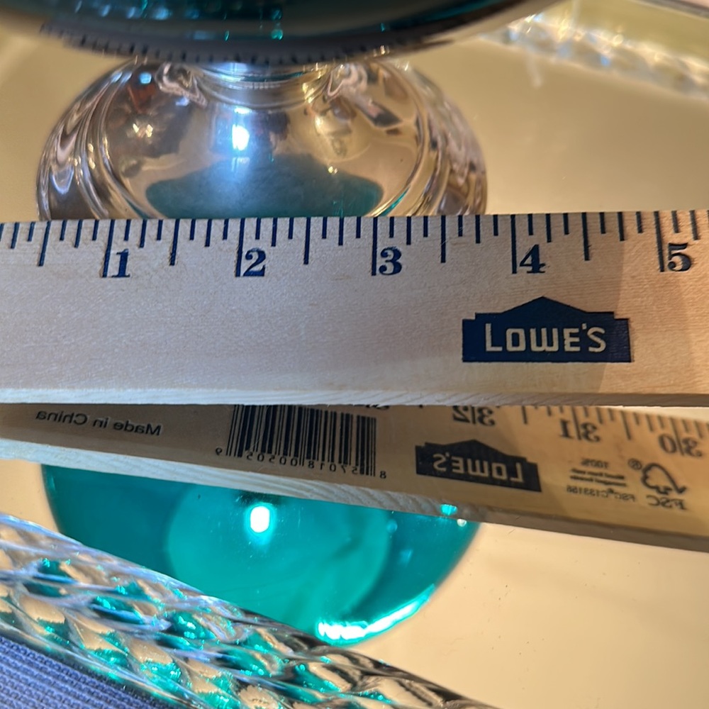Vintage Decorative Big Blue/teal Glass w/ Alvin Sterling Base Oversized Snifter - Picture 7 of 12